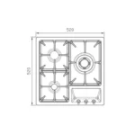 اجاق-گاز-صفحه‌ای-سه-شعله-استیل-البرز-مدل-S3551-kalarey-3